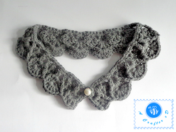 Pearl drops collar - free crochet pattern