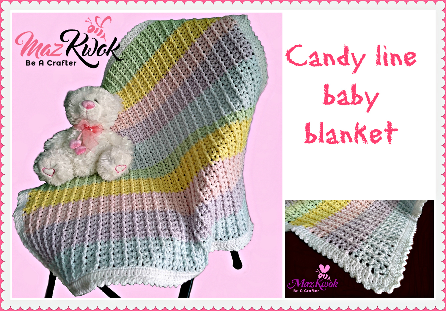 Image result for crochet candy line baby blanket