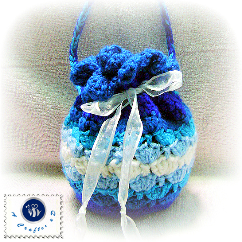 crochet drawstring bag