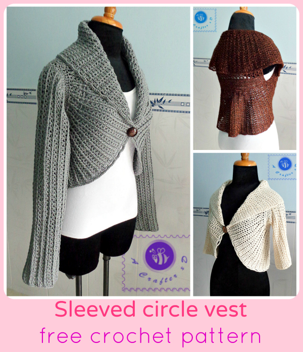 crochet circle vest with sleeves