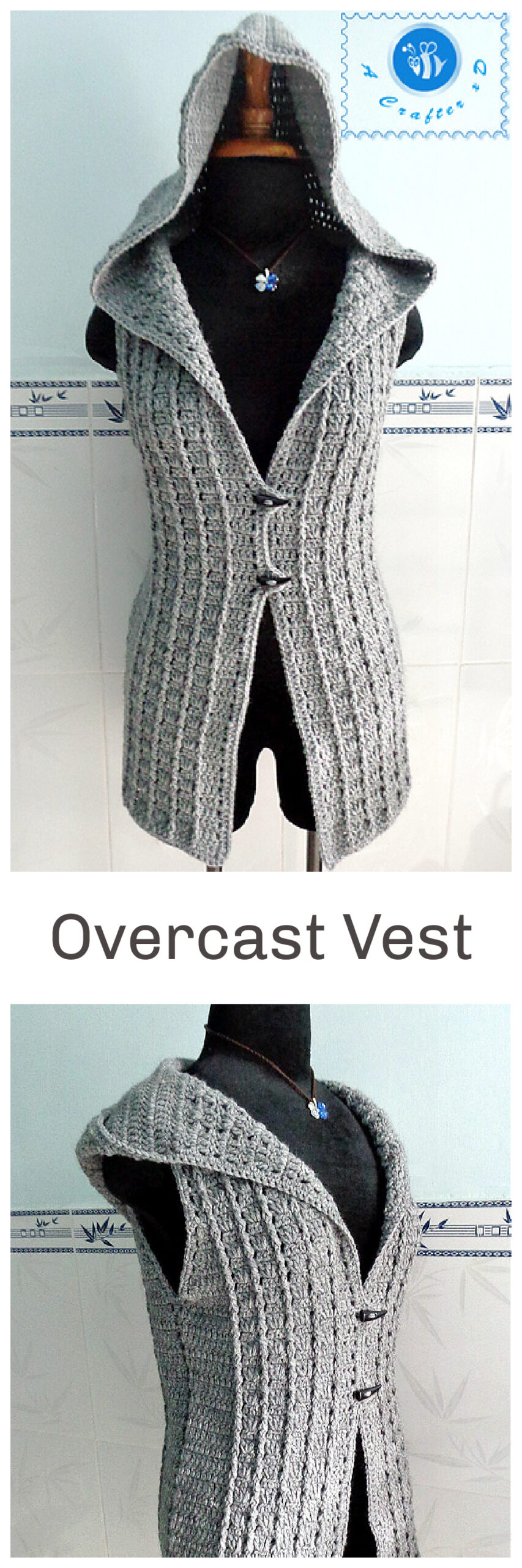 Crochet hooded vest