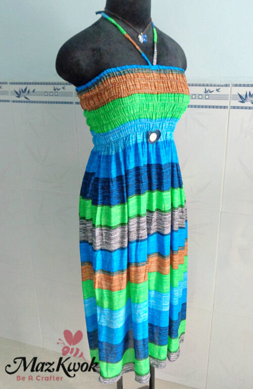 shirred maxi dress