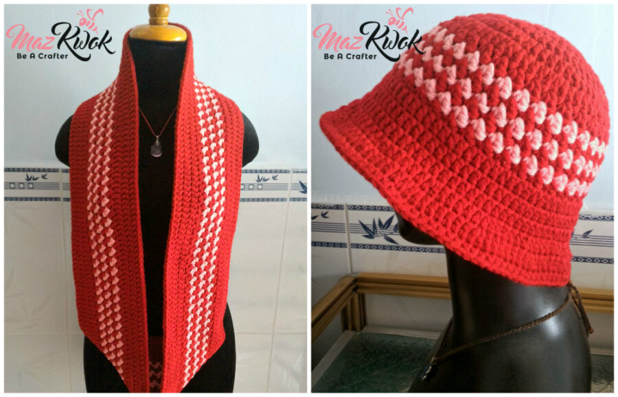 crochet hat and scarf