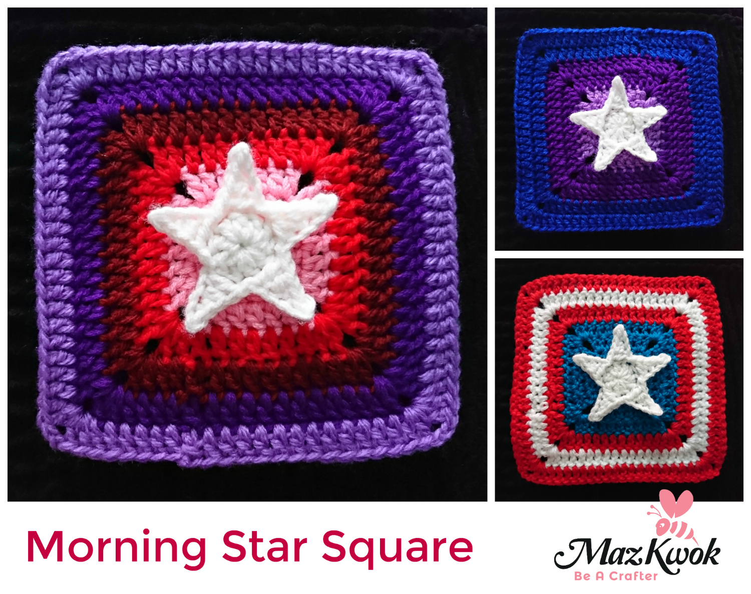 crochet morning star square