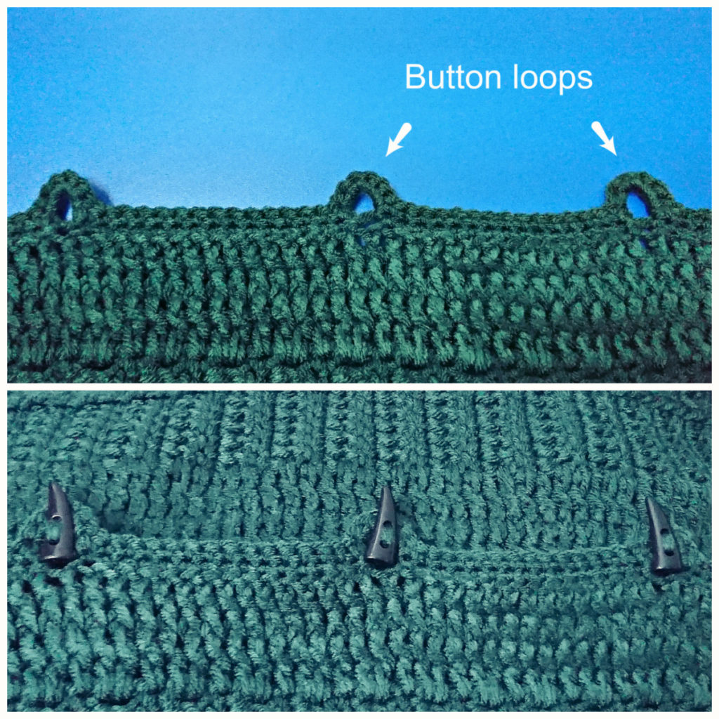 crochet button loops