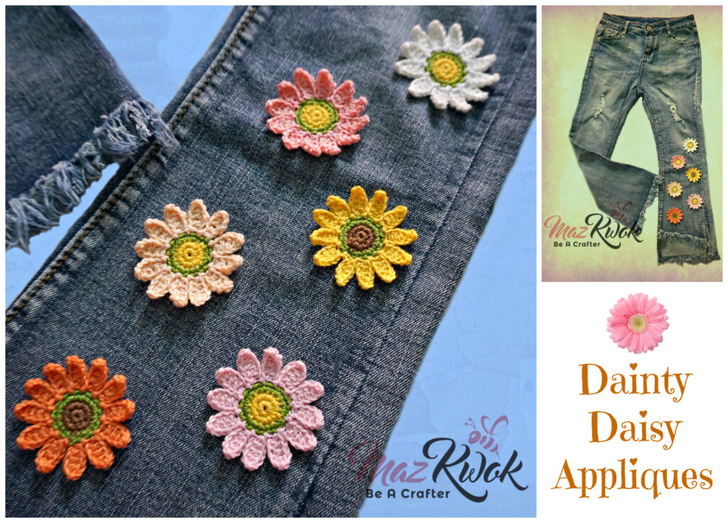 crochet daisy applique