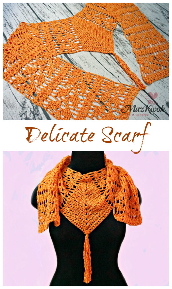crochet lacy scarf