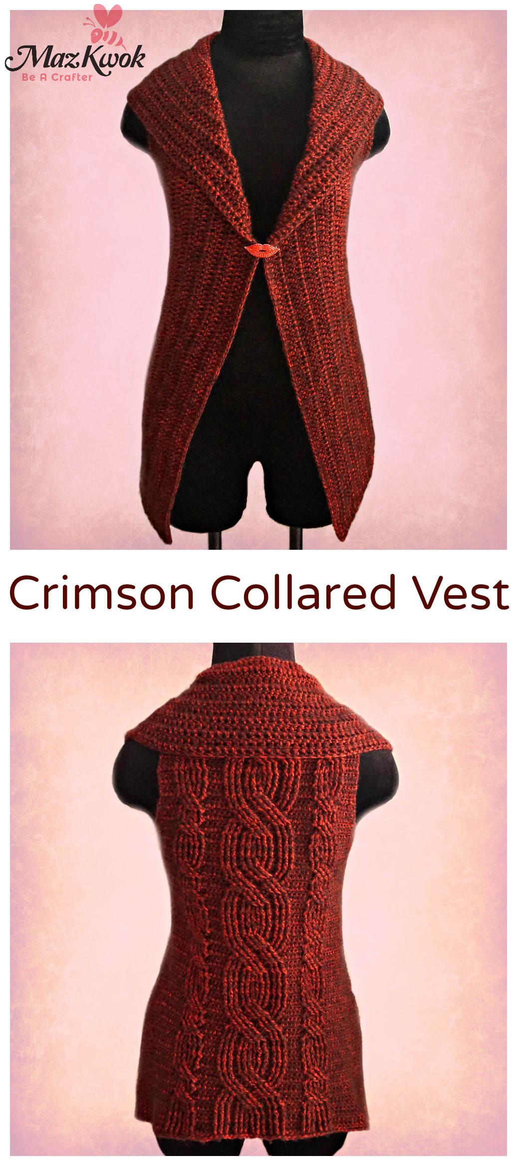 crochet collared vest