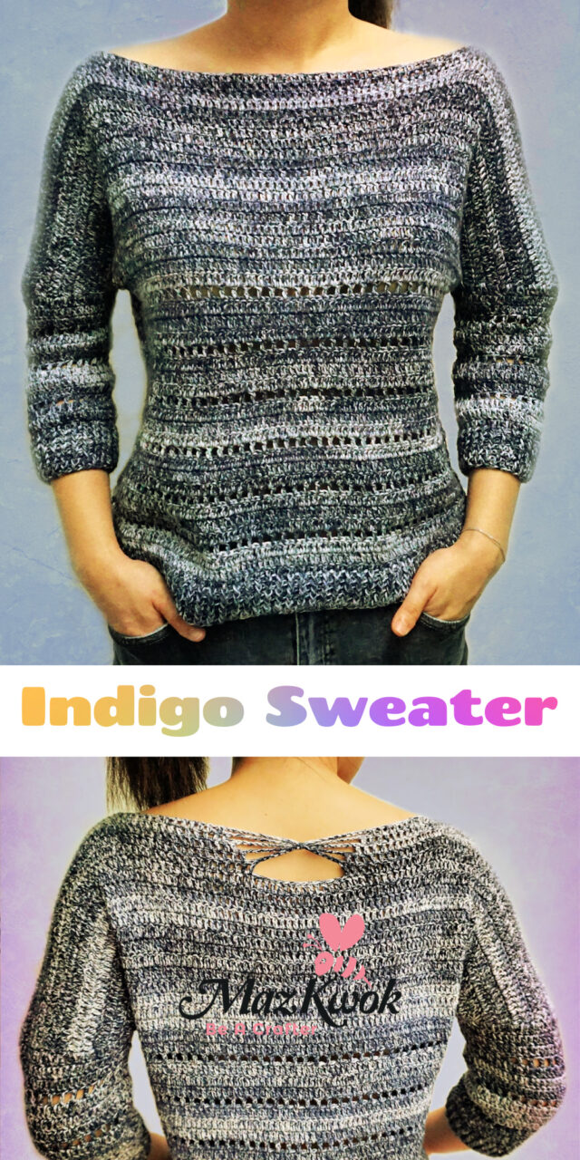 crochet indigo sweater